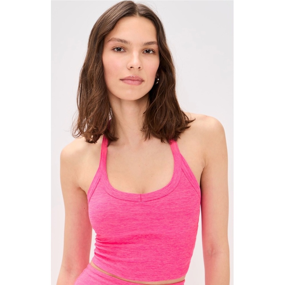 Beyond Yoga Spacedye Cropped Tank Size M Pink Racerback Athletic NWT Pilates
